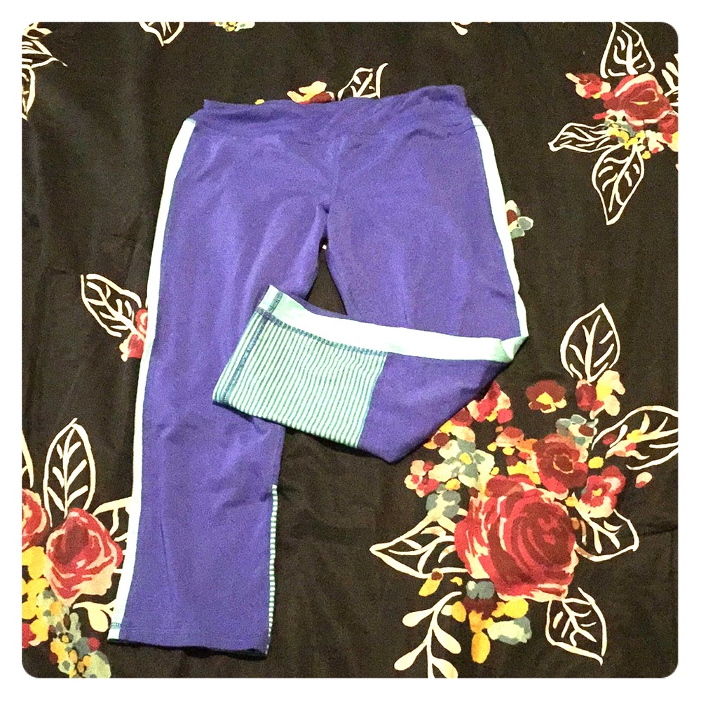 Aqua and Periwinkle Girls Leggings